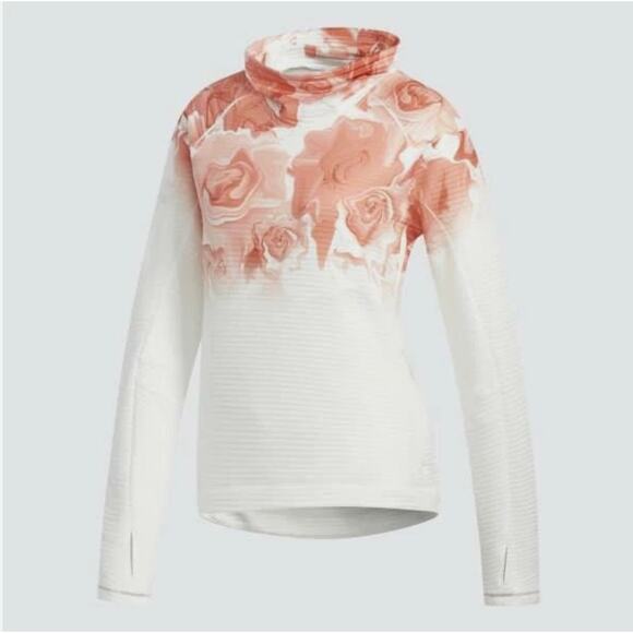 Adidas Women’s S White Orange Climalite Pullover Sweatshirt Running Top Gym - Picture 9 of 10